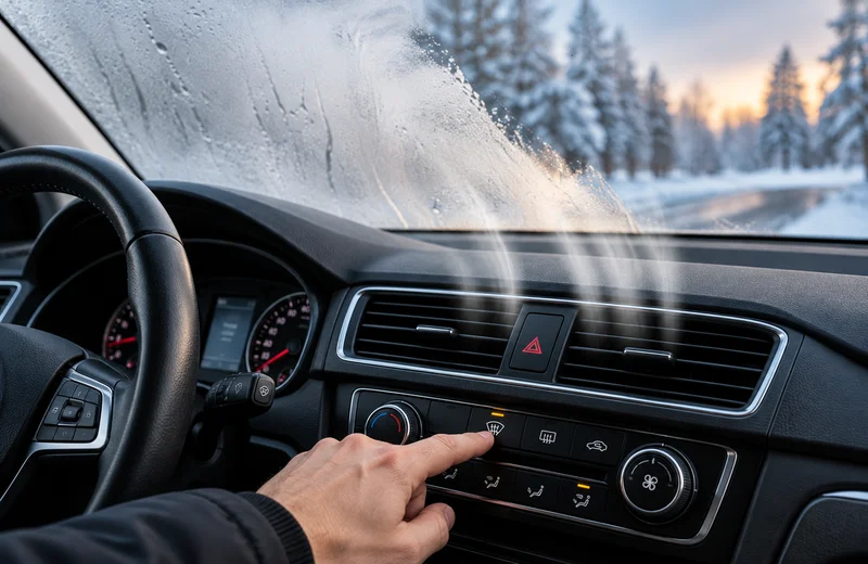 Dezaburirea parbrizului prin activarea sistemului de climatizare auto